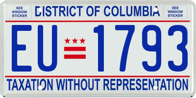 DC license plate EU1793