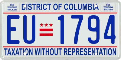 DC license plate EU1794