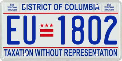 DC license plate EU1802