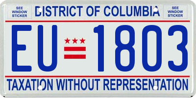 DC license plate EU1803
