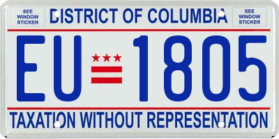 DC license plate EU1805