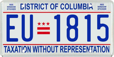 DC license plate EU1815
