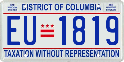 DC license plate EU1819