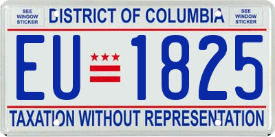 DC license plate EU1825