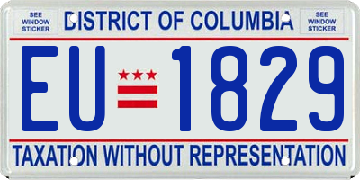 DC license plate EU1829