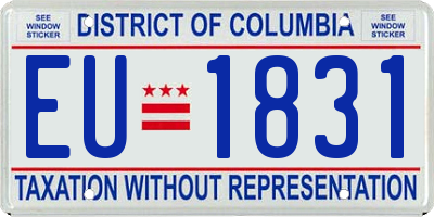 DC license plate EU1831