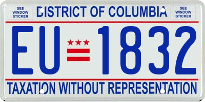 DC license plate EU1832