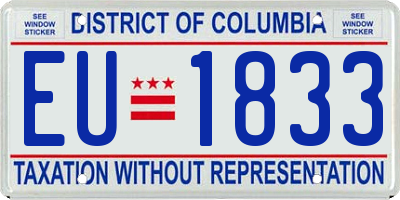 DC license plate EU1833