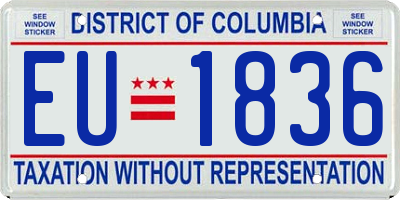 DC license plate EU1836