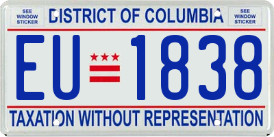 DC license plate EU1838