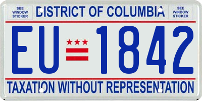 DC license plate EU1842