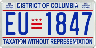DC license plate EU1847