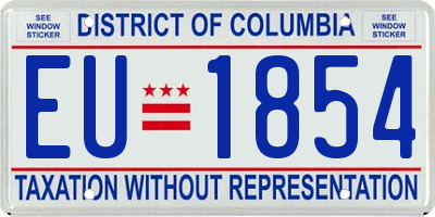 DC license plate EU1854