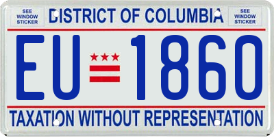 DC license plate EU1860