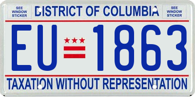 DC license plate EU1863