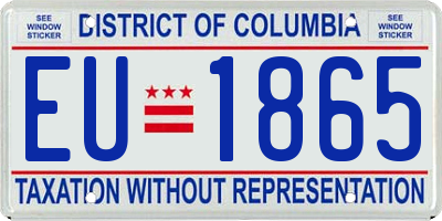 DC license plate EU1865