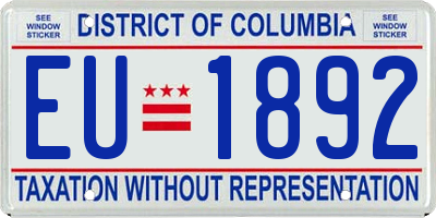 DC license plate EU1892