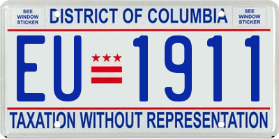 DC license plate EU1911