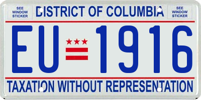 DC license plate EU1916
