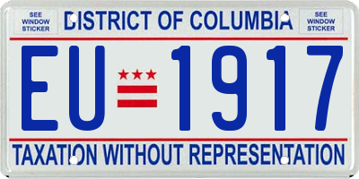 DC license plate EU1917