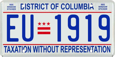 DC license plate EU1919