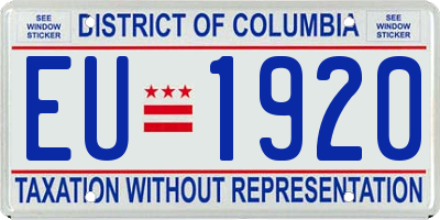 DC license plate EU1920