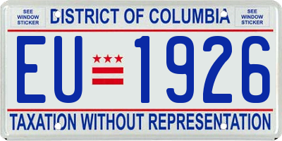 DC license plate EU1926