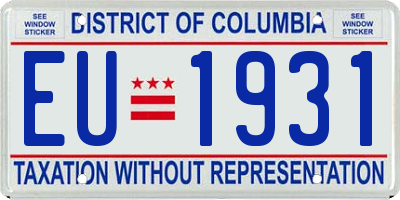 DC license plate EU1931