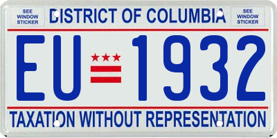 DC license plate EU1932