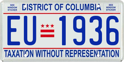 DC license plate EU1936
