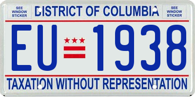 DC license plate EU1938