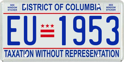 DC license plate EU1953