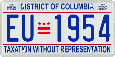 DC license plate EU1954