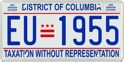 DC license plate EU1955
