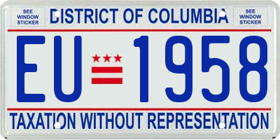 DC license plate EU1958