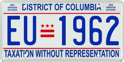 DC license plate EU1962