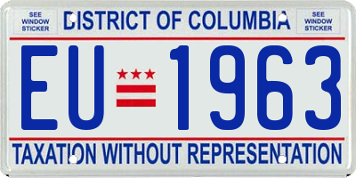 DC license plate EU1963