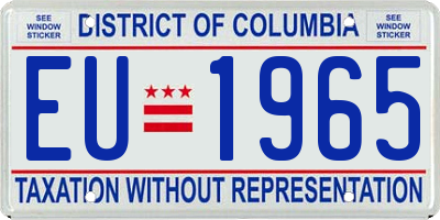 DC license plate EU1965