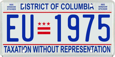 DC license plate EU1975