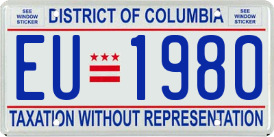 DC license plate EU1980