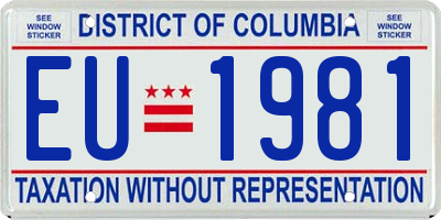DC license plate EU1981