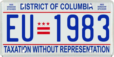 DC license plate EU1983