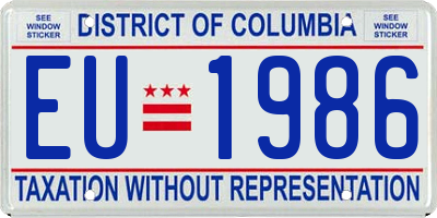 DC license plate EU1986