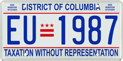 DC license plate EU1987