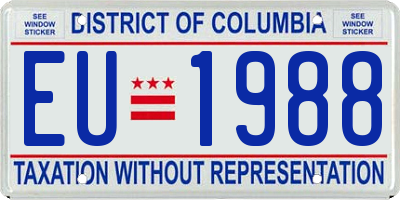 DC license plate EU1988