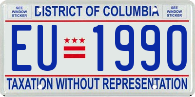 DC license plate EU1990