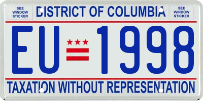 DC license plate EU1998