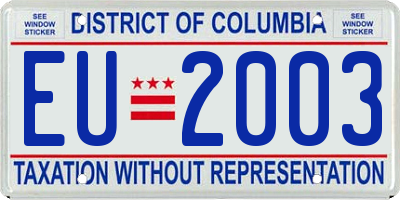 DC license plate EU2003