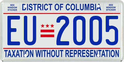 DC license plate EU2005