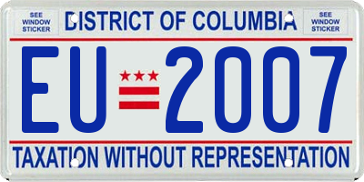 DC license plate EU2007